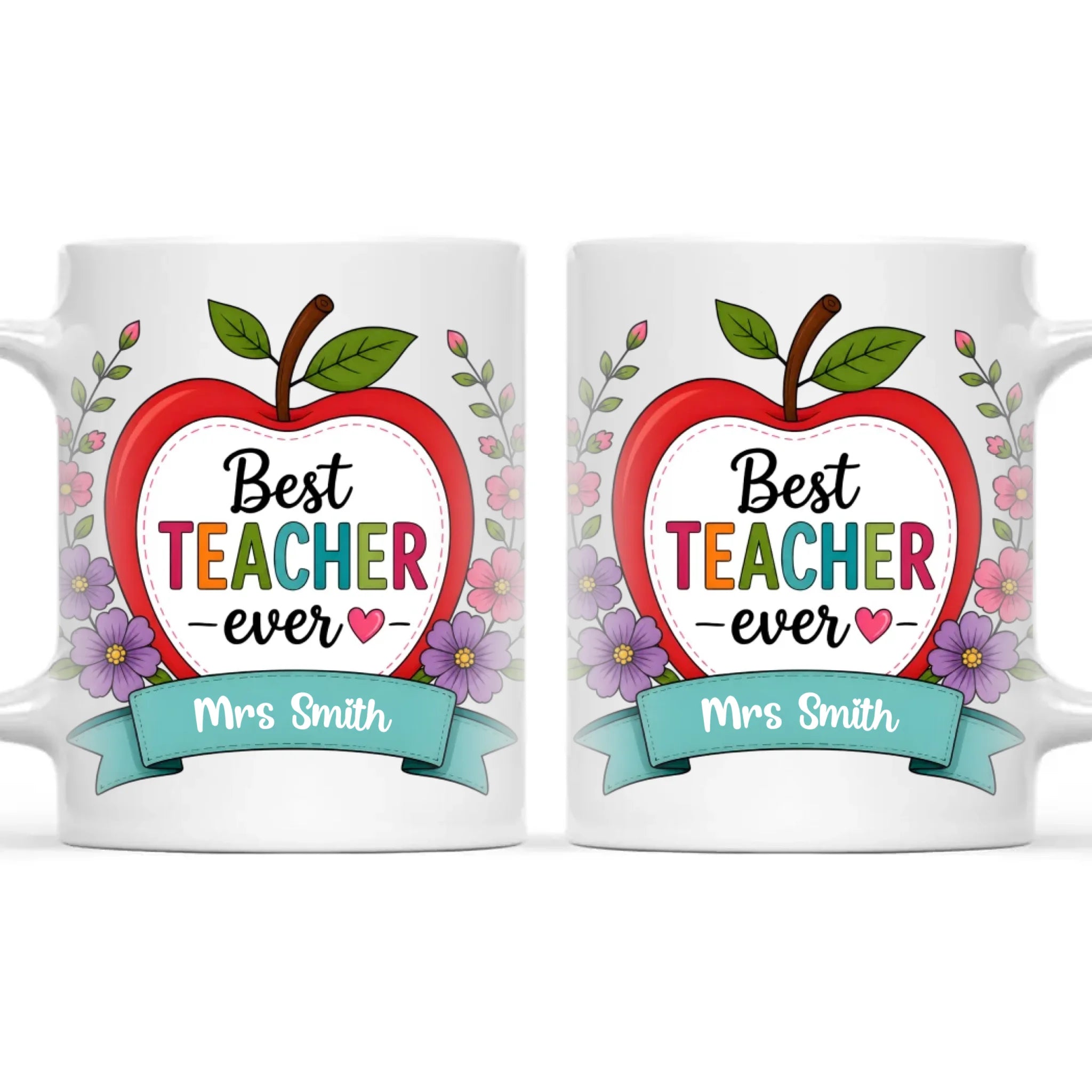 Personalised Best Teacher Ever Apple Mug, view 3