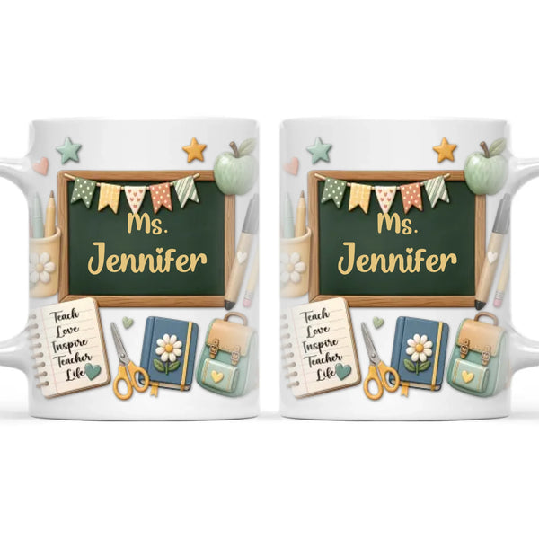 Personalised Chalkboard Teacher Mug with Name, view 3