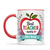 Personalised Best Teacher Ever Apple Mug, view 4