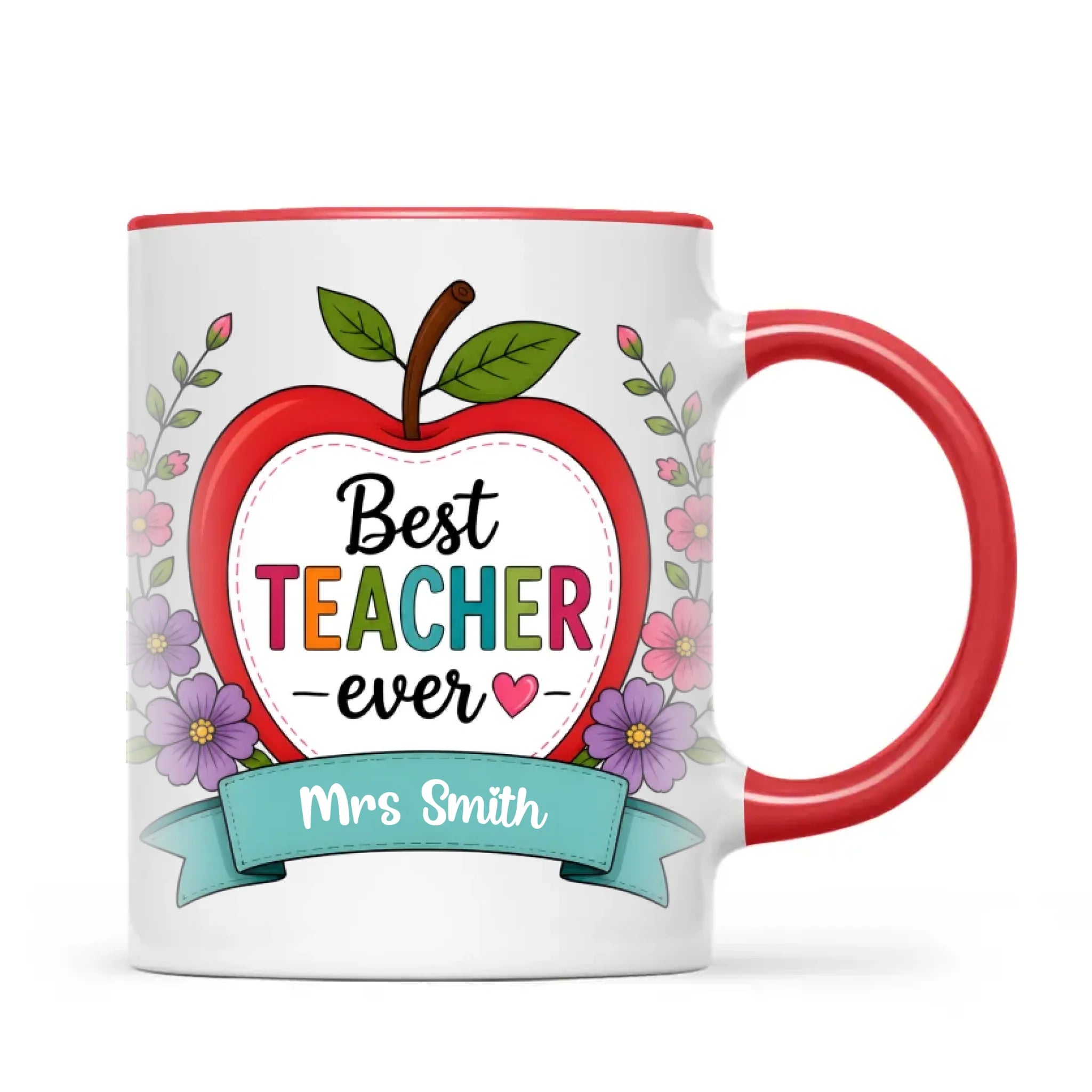 Personalised Best Teacher Ever Apple Mug, view 5