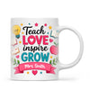 Personalised Teach Love Inspire Grow Teacher Mug, view 2