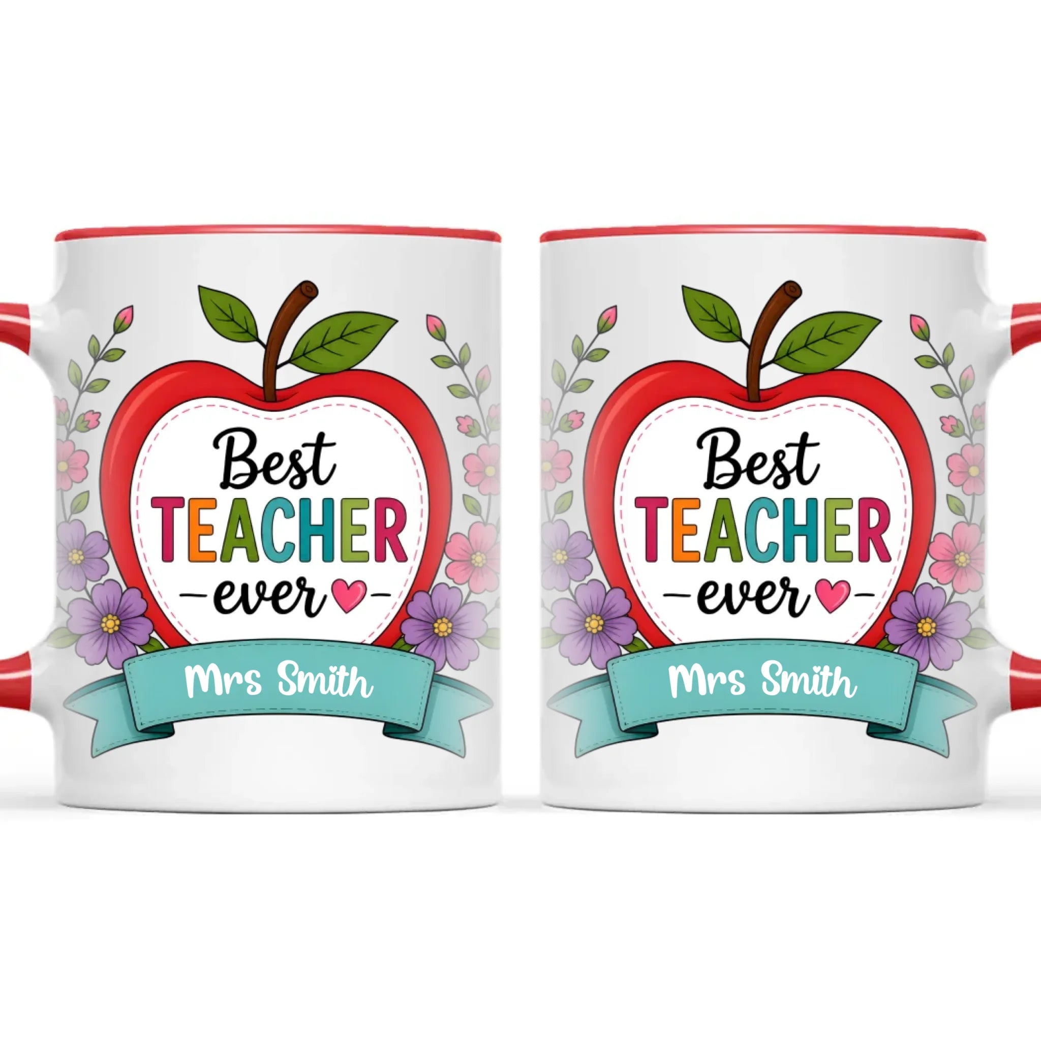 Personalised Best Teacher Ever Apple Mug, view 6