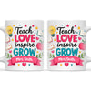 Personalised Teach Love Inspire Grow Teacher Mug, view 3