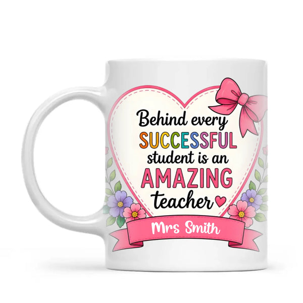 Personalised Amazing Teacher Heart Mug