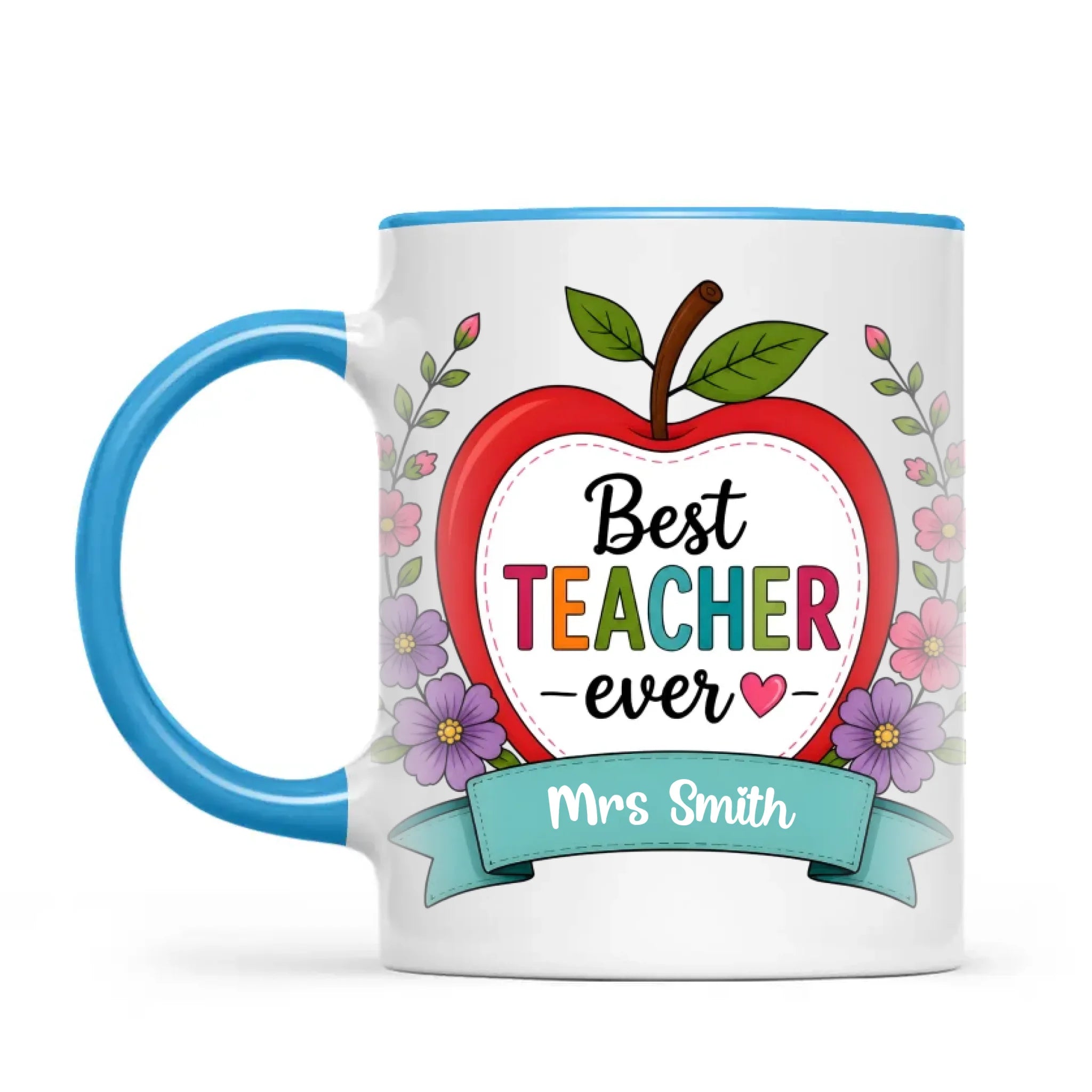 Personalised Best Teacher Ever Apple Mug, view 7