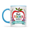 Personalised Best Teacher Ever Apple Mug, view 7