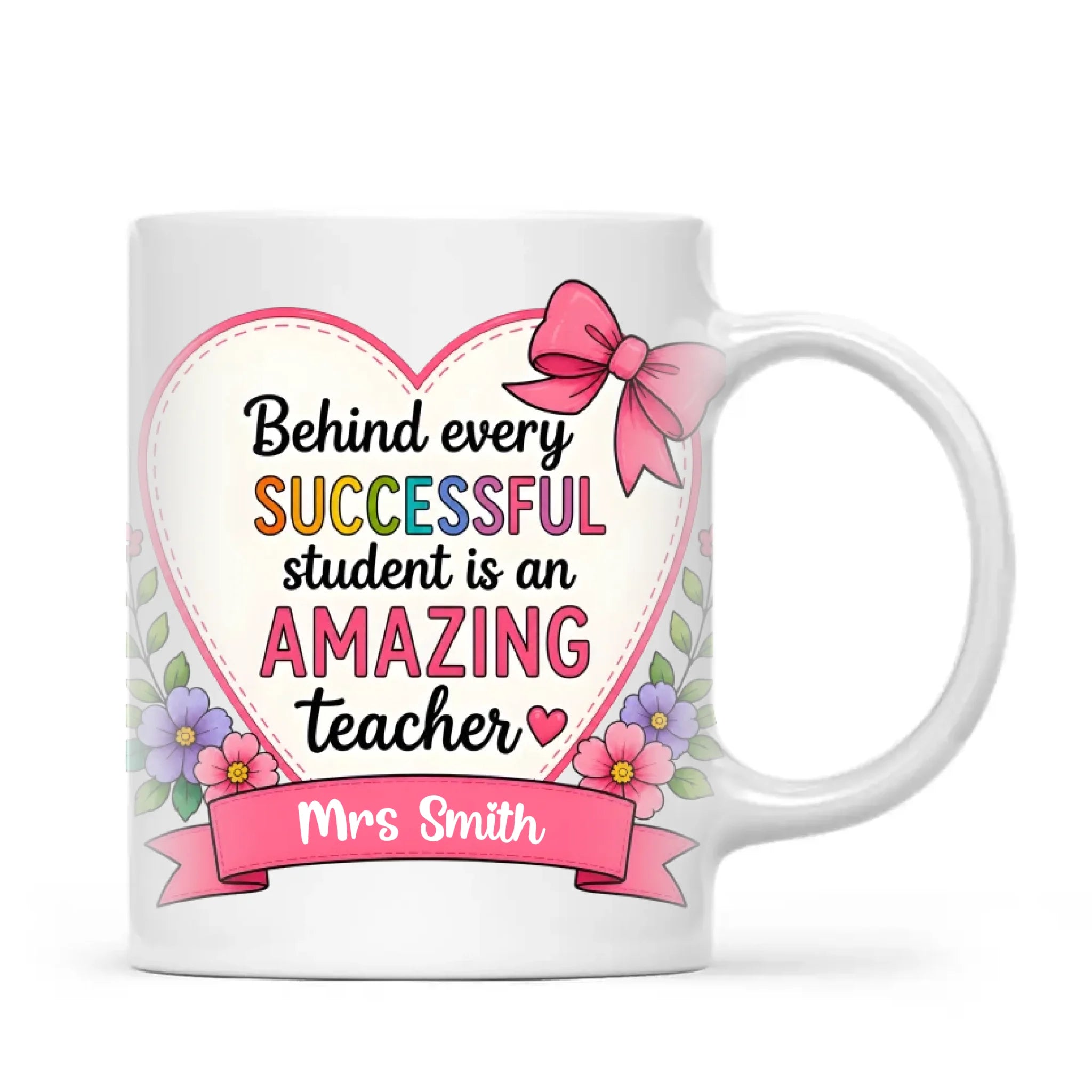 Personalised Amazing Teacher Heart Mug, view 2