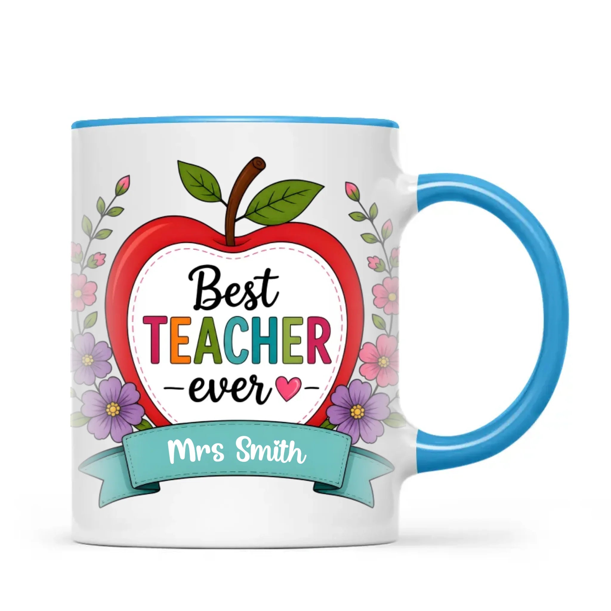 Personalised Best Teacher Ever Apple Mug, view 8
