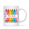 Personalised Crayon Teacher Name Mug, view 2
