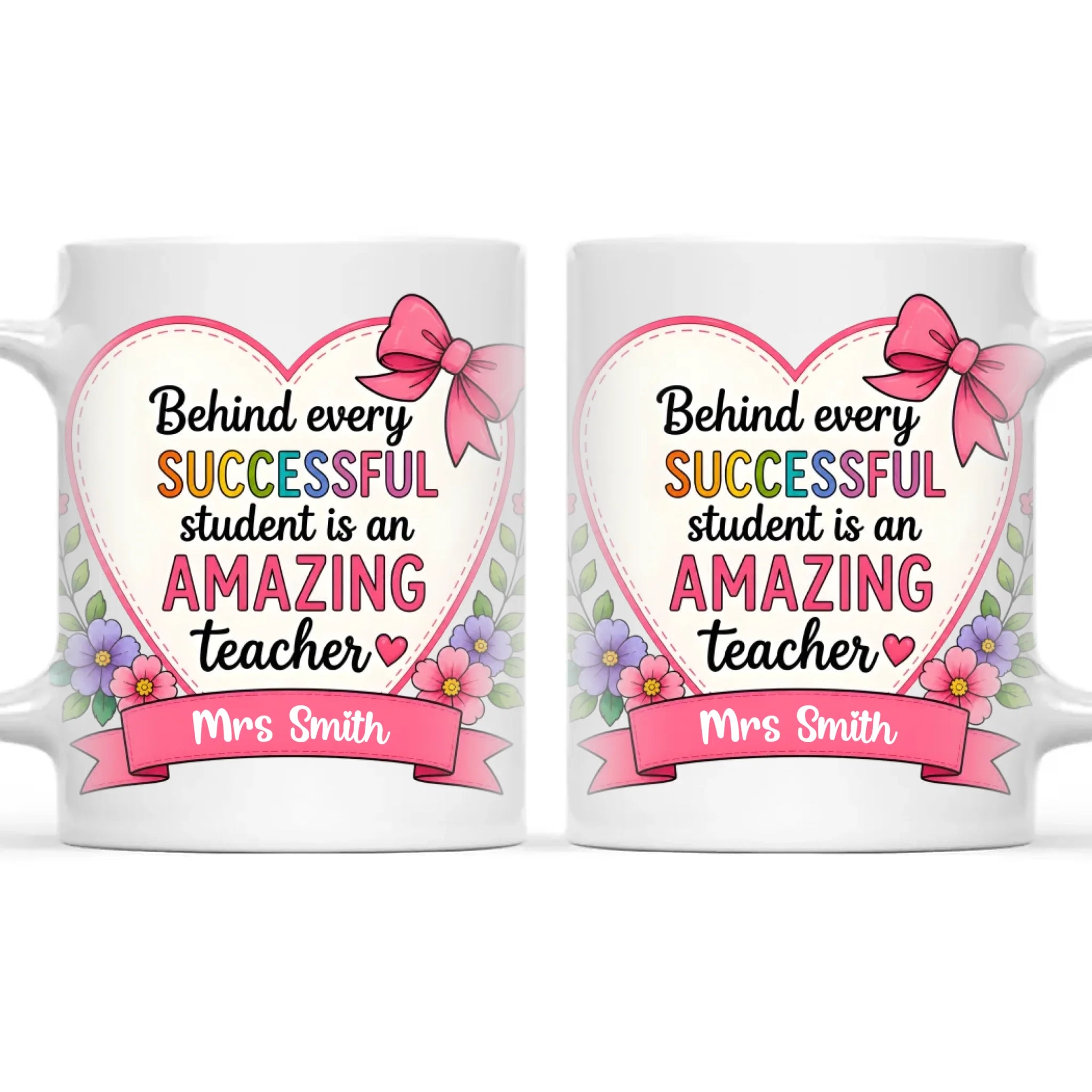 Personalised Amazing Teacher Heart Mug, view 3