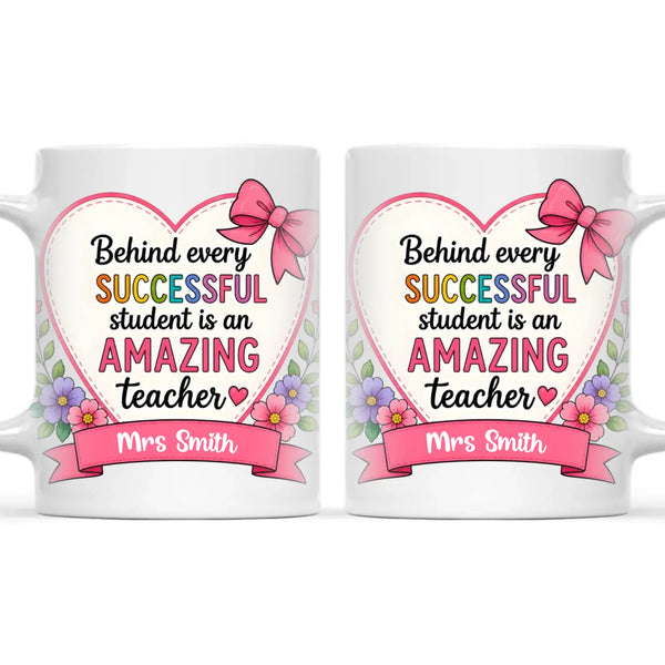 Personalised Amazing Teacher Heart Mug, view 3