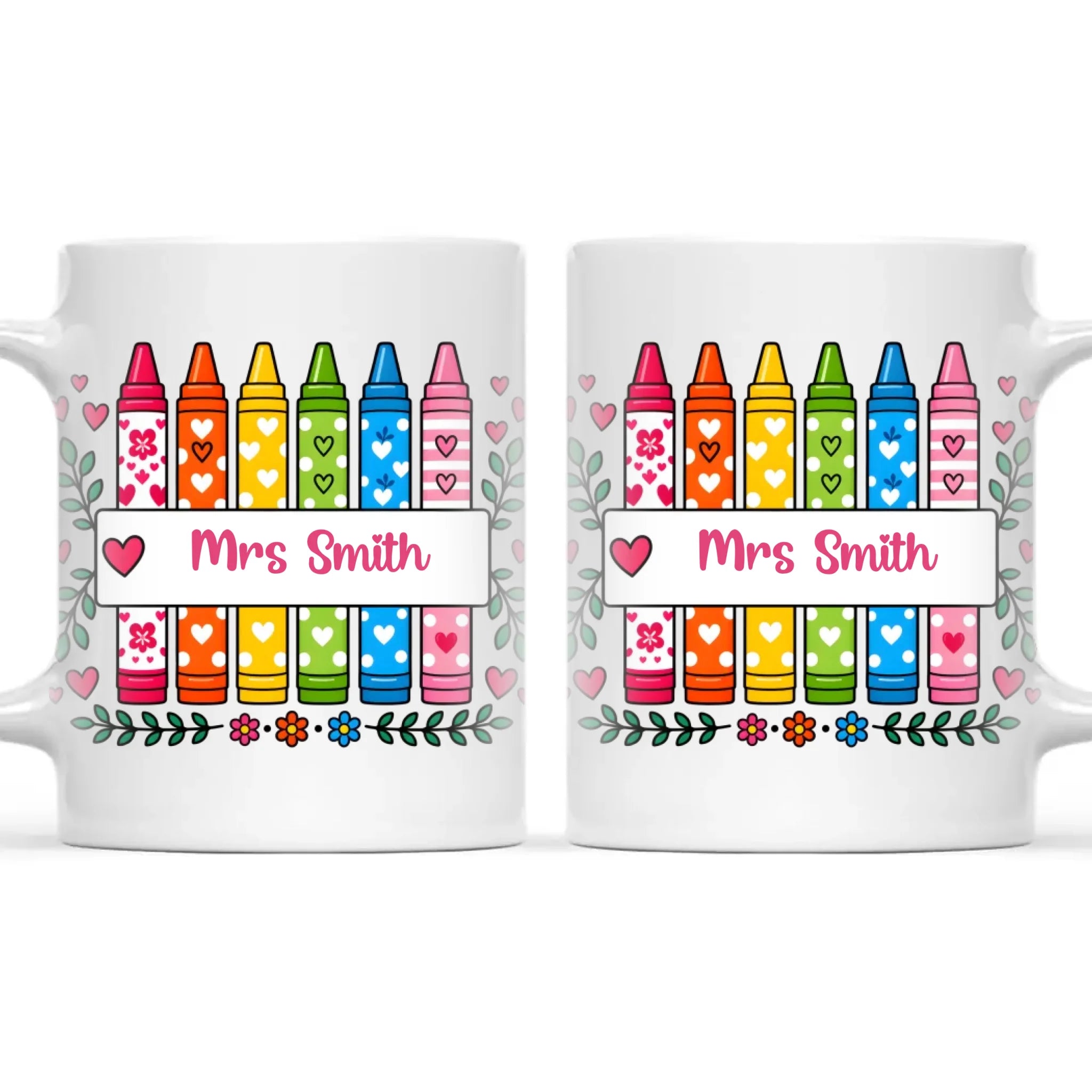 Personalised Crayon Teacher Name Mug, view 3
