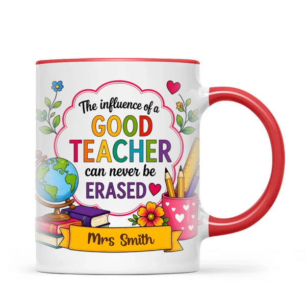 Personalised The Influence of a Good Teacher Mug, view 5
