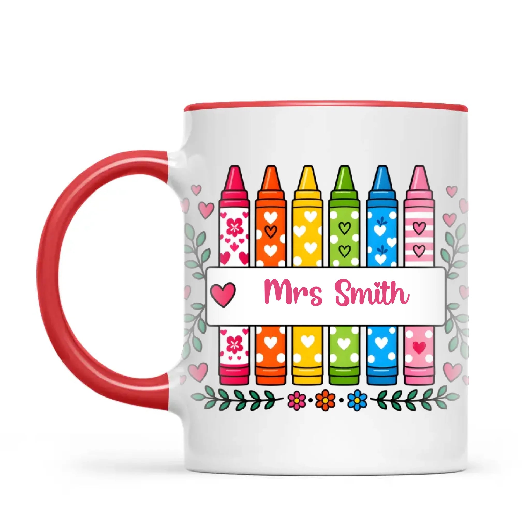 Personalised Crayon Teacher Name Mug, view 4