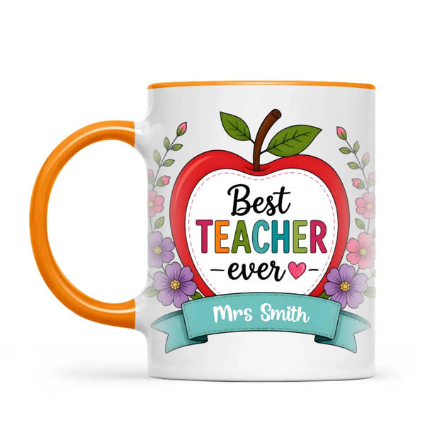 Personalised Best Teacher Ever Apple Mug, view 10