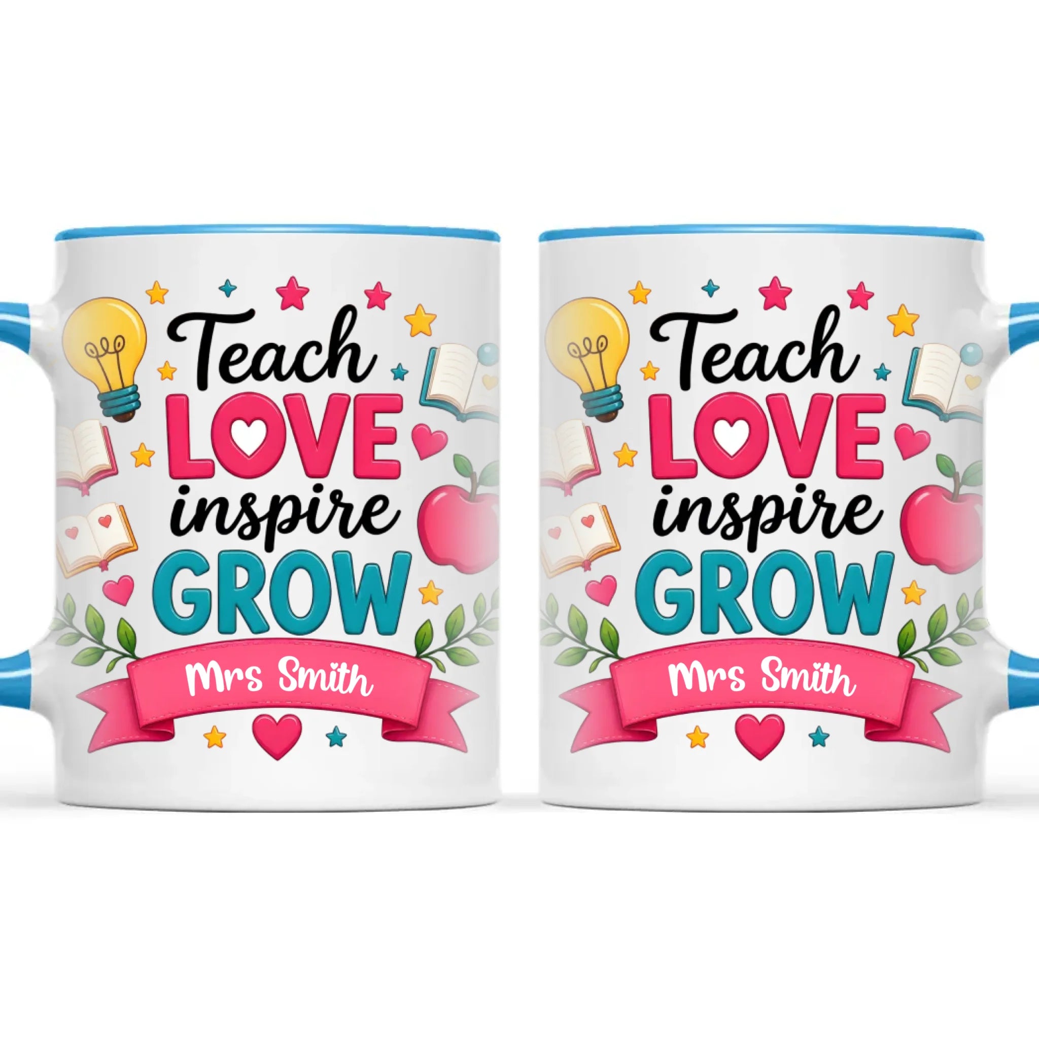 Personalised Teach Love Inspire Grow Teacher Mug, view 9