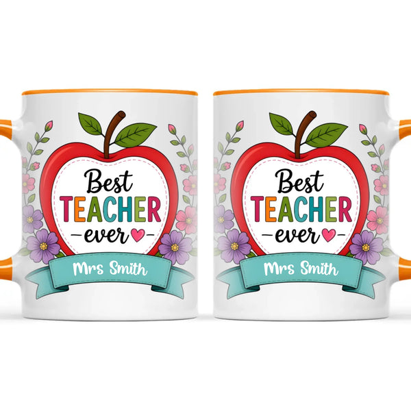 Personalised Best Teacher Ever Apple Mug, view 12