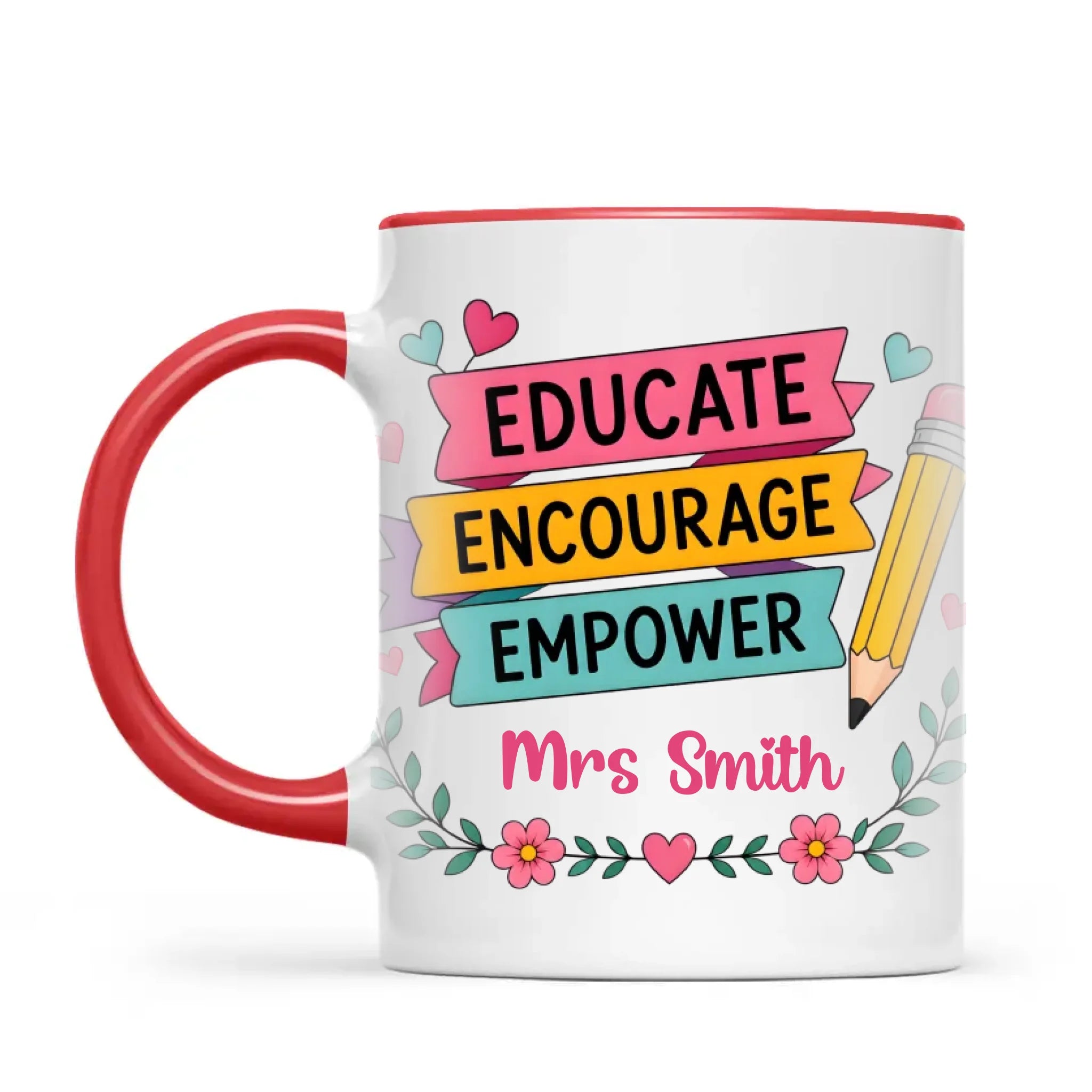 Personalised Educate Encourage Empower Teacher Mug, view 4