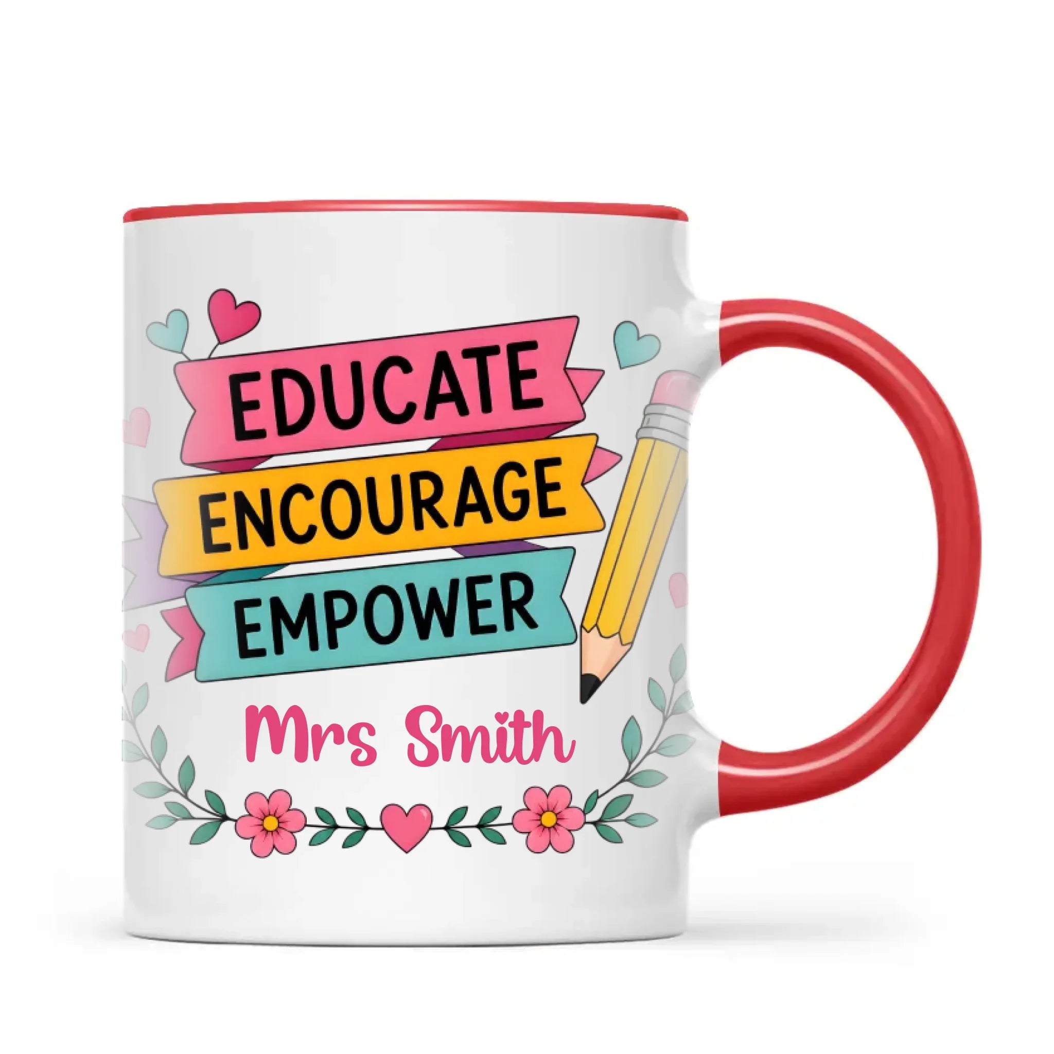 Personalised Educate Encourage Empower Teacher Mug, view 5