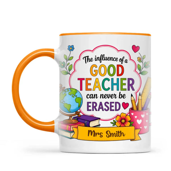 Personalised The Influence of a Good Teacher Mug, view 10