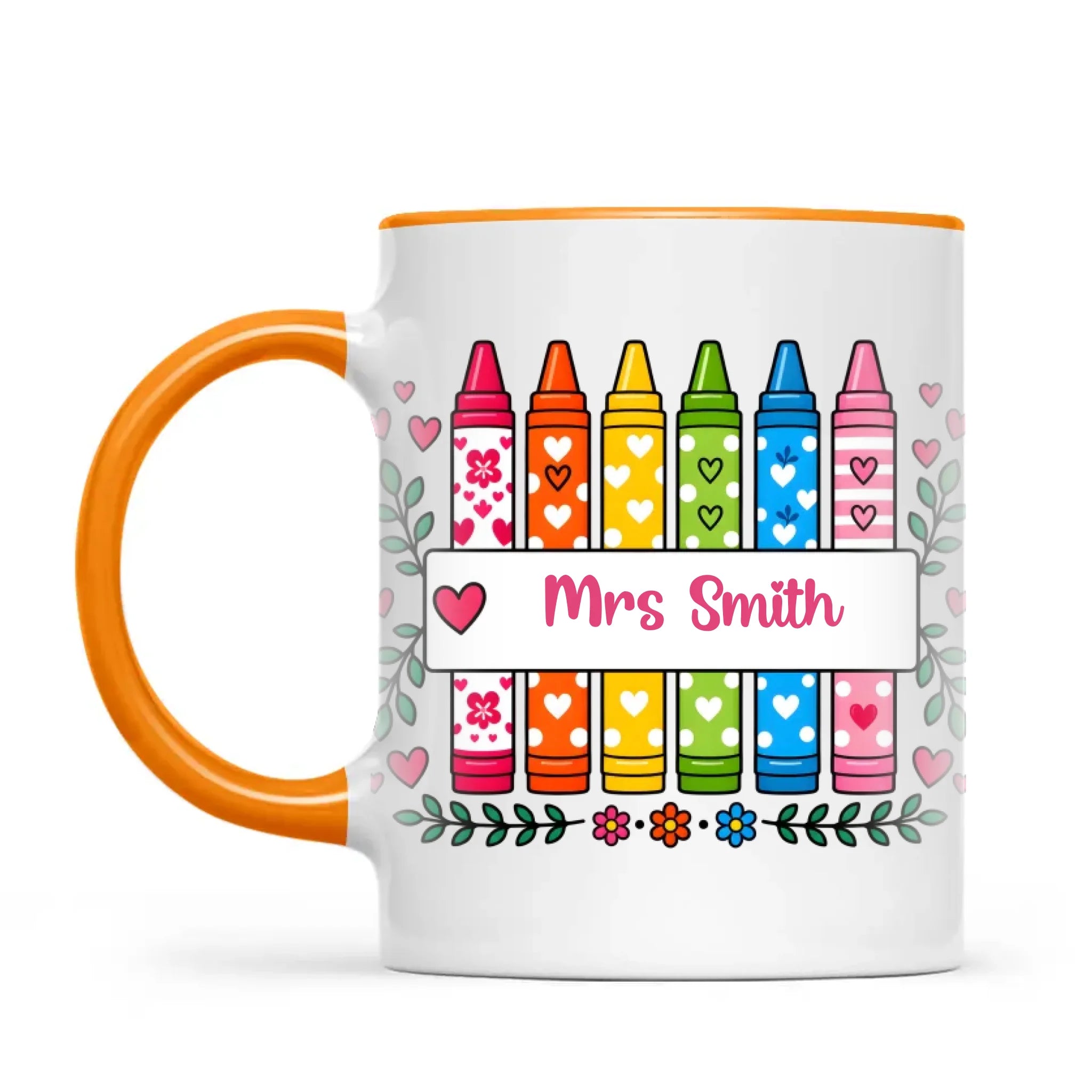 Personalised Crayon Teacher Name Mug, view 10