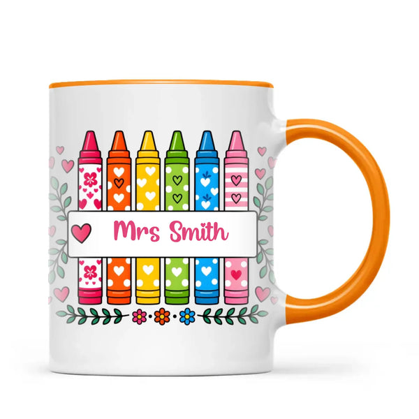 Personalised Crayon Teacher Name Mug, view 11