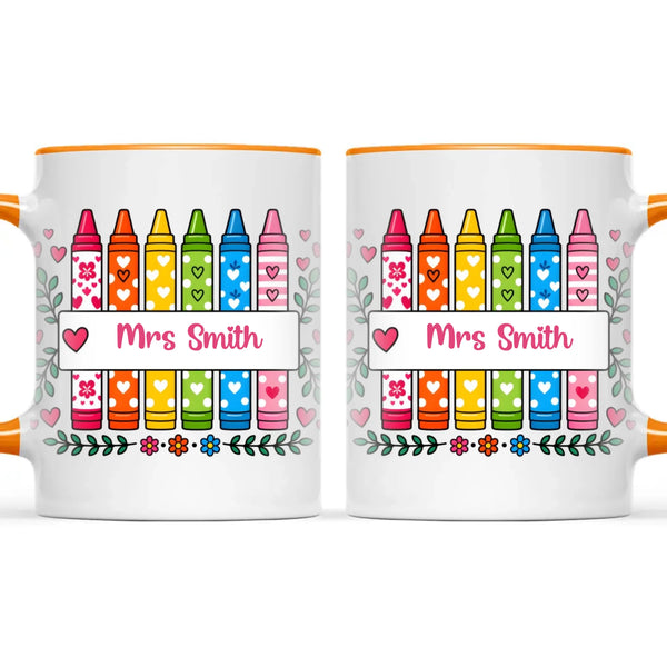 Personalised Crayon Teacher Name Mug, view 12