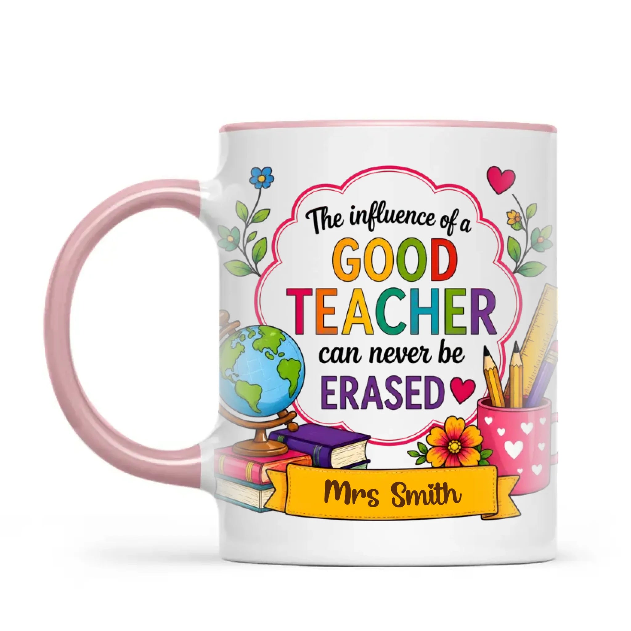 Personalised The Influence of a Good Teacher Mug, view 13