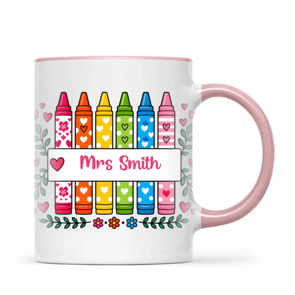 Personalised Crayon Teacher Name Mug, view 14