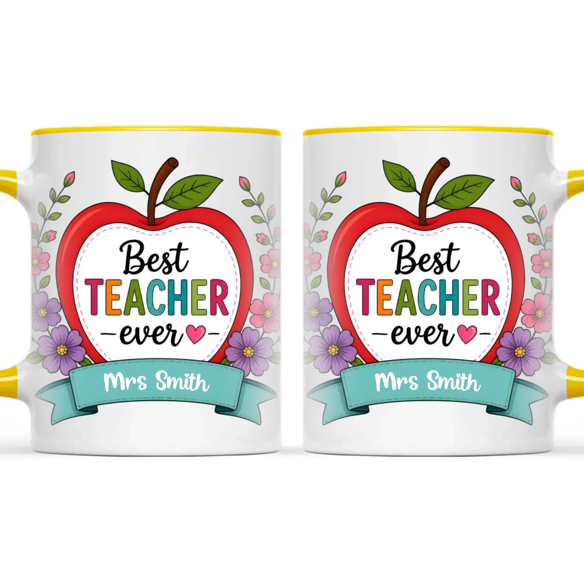 Personalised Best Teacher Ever Apple Mug, view 18