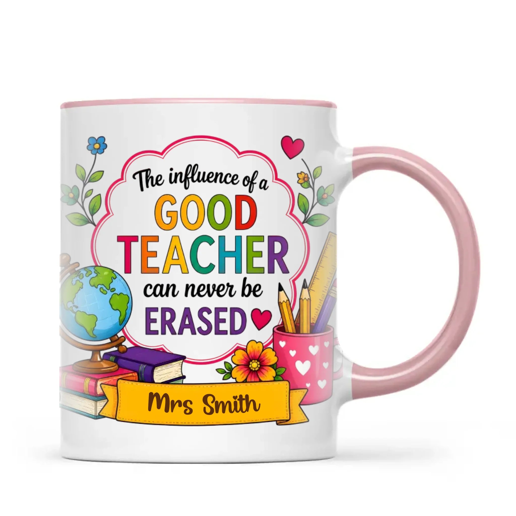 Personalised The Influence of a Good Teacher Mug, view 14
