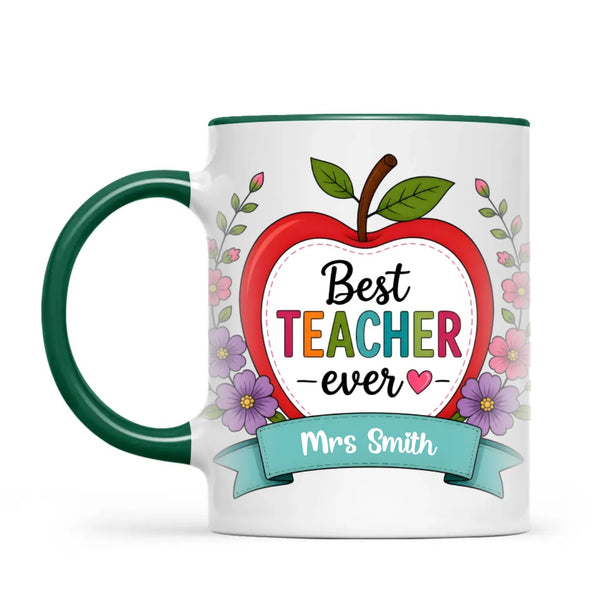 Personalised Best Teacher Ever Apple Mug, view 19