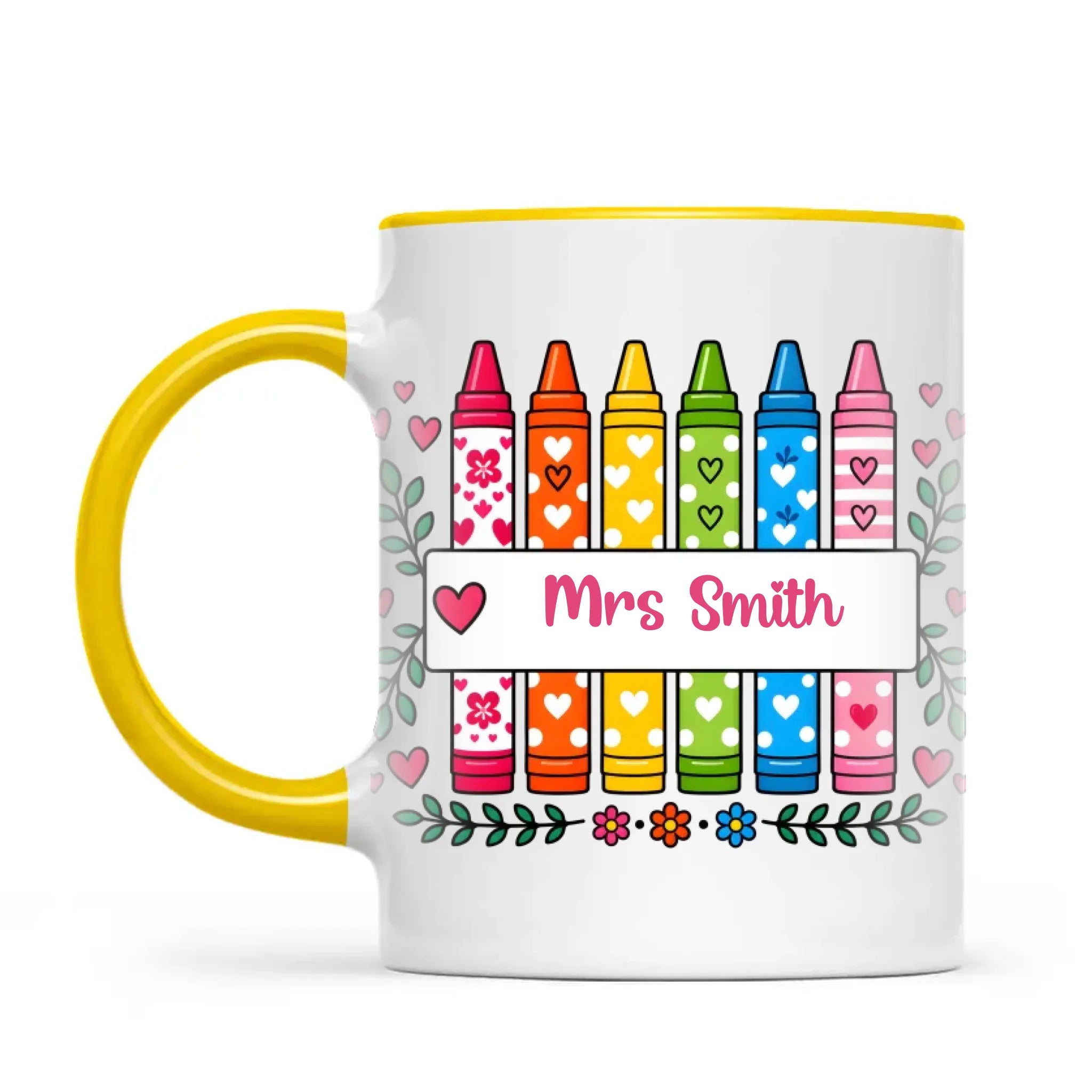 Personalised Crayon Teacher Name Mug, view 16