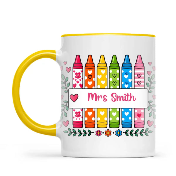 Personalised Crayon Teacher Name Mug, view 16