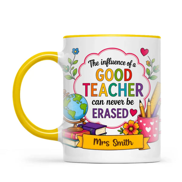 Personalised The Influence of a Good Teacher Mug, view 16