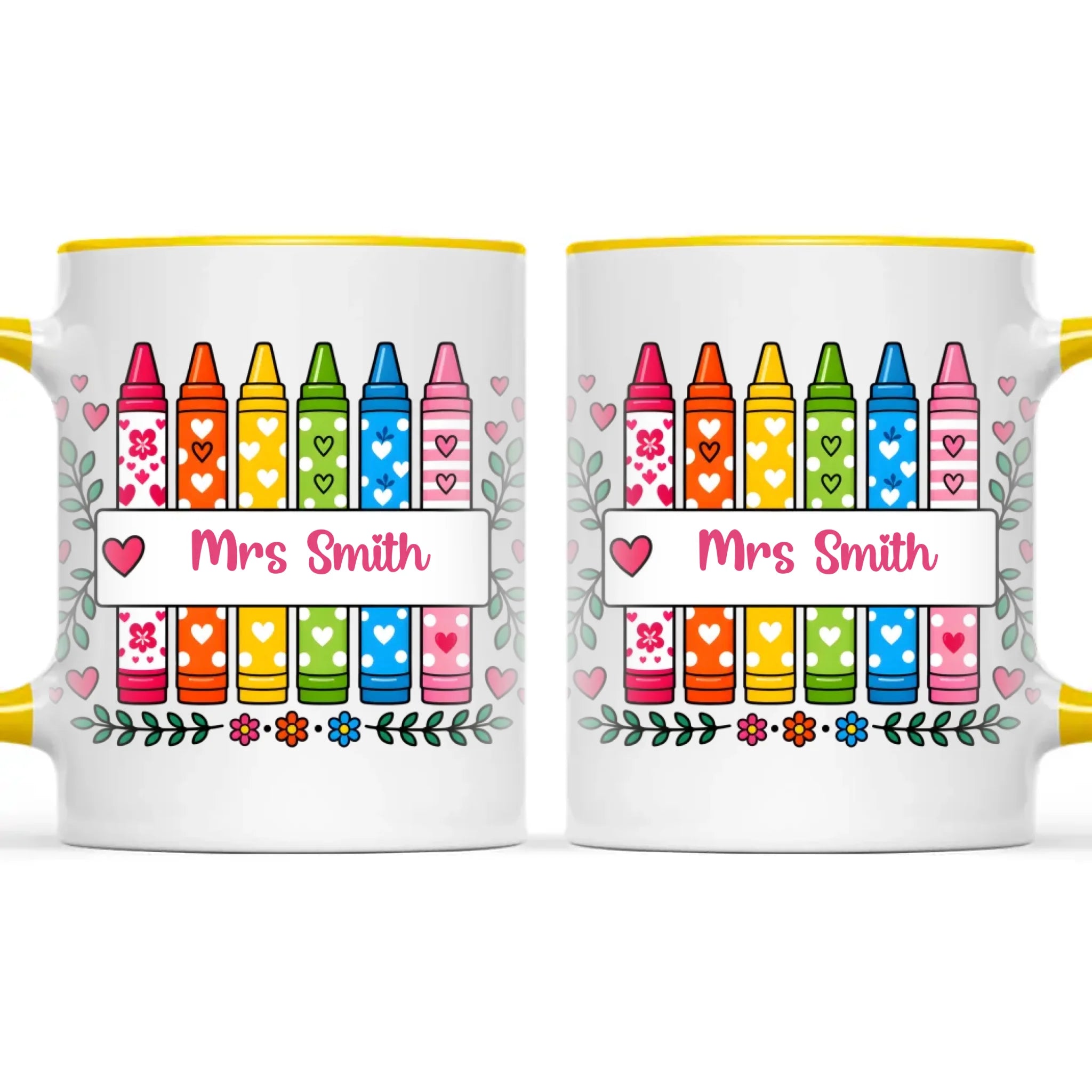 Personalised Crayon Teacher Name Mug, view 18