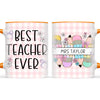 Personalised Best Teacher Ever Mug, Pink Gingham Pencils, view 12