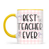 Personalised Best Teacher Ever Mug, Pink Gingham Pencils, view 16