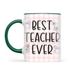 Personalised Best Teacher Ever Mug, Pink Gingham Pencils, view 19