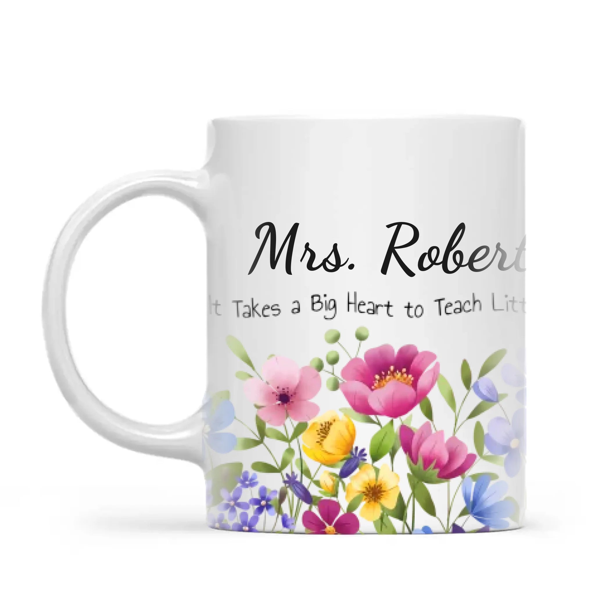 Personalised Wildflower Teacher Mug with Name