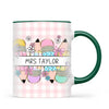 Personalised Best Teacher Ever Mug, Pink Gingham Pencils, view 20