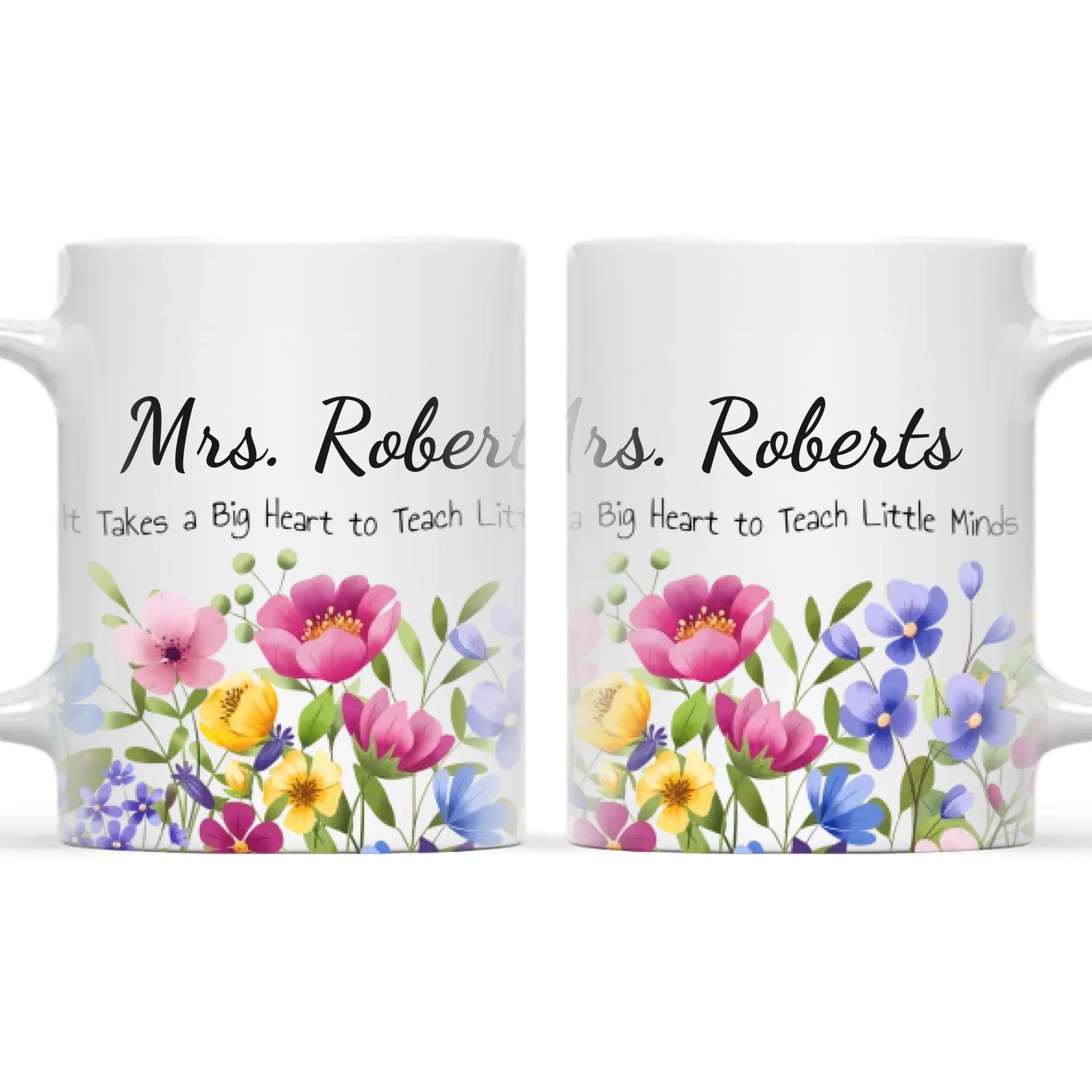 Personalised Wildflower Teacher Mug with Name, view 3