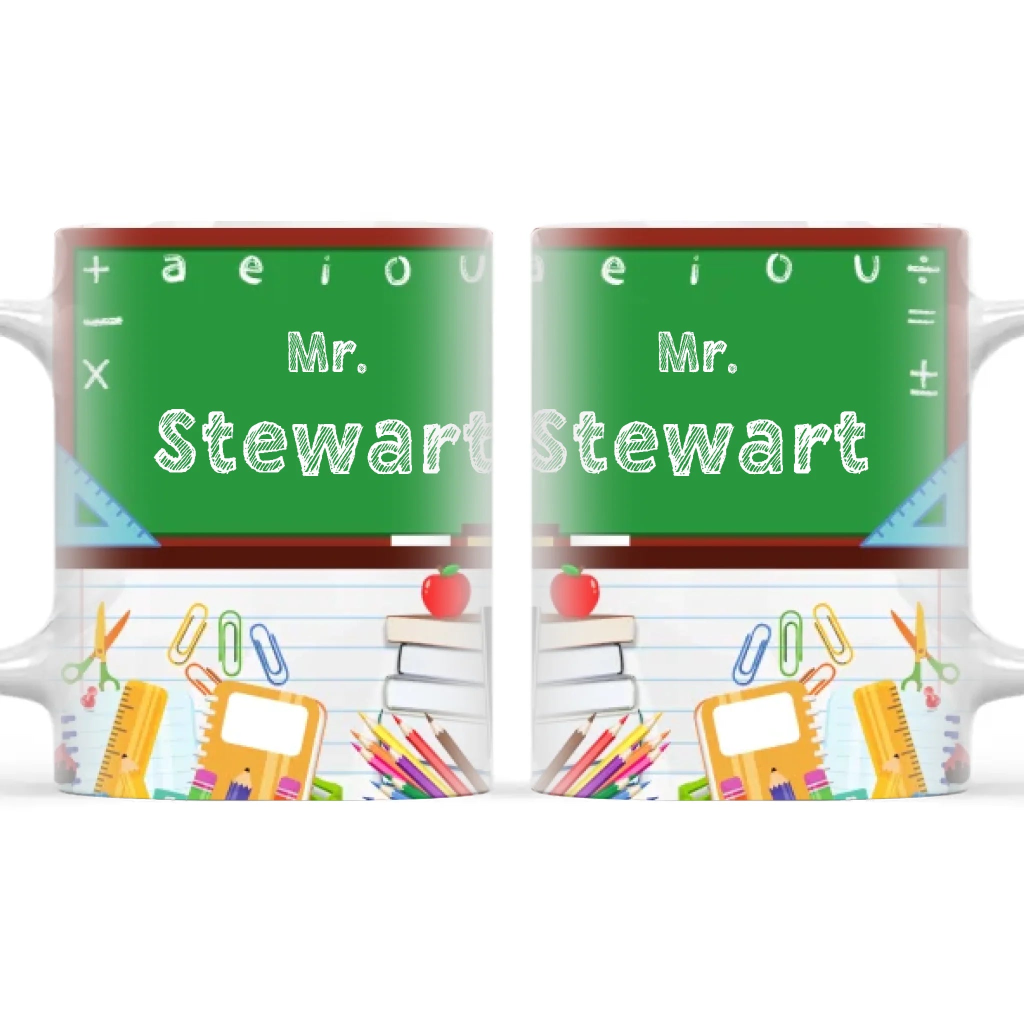 Personalised Green Chalkboard Teacher Mug, view 3