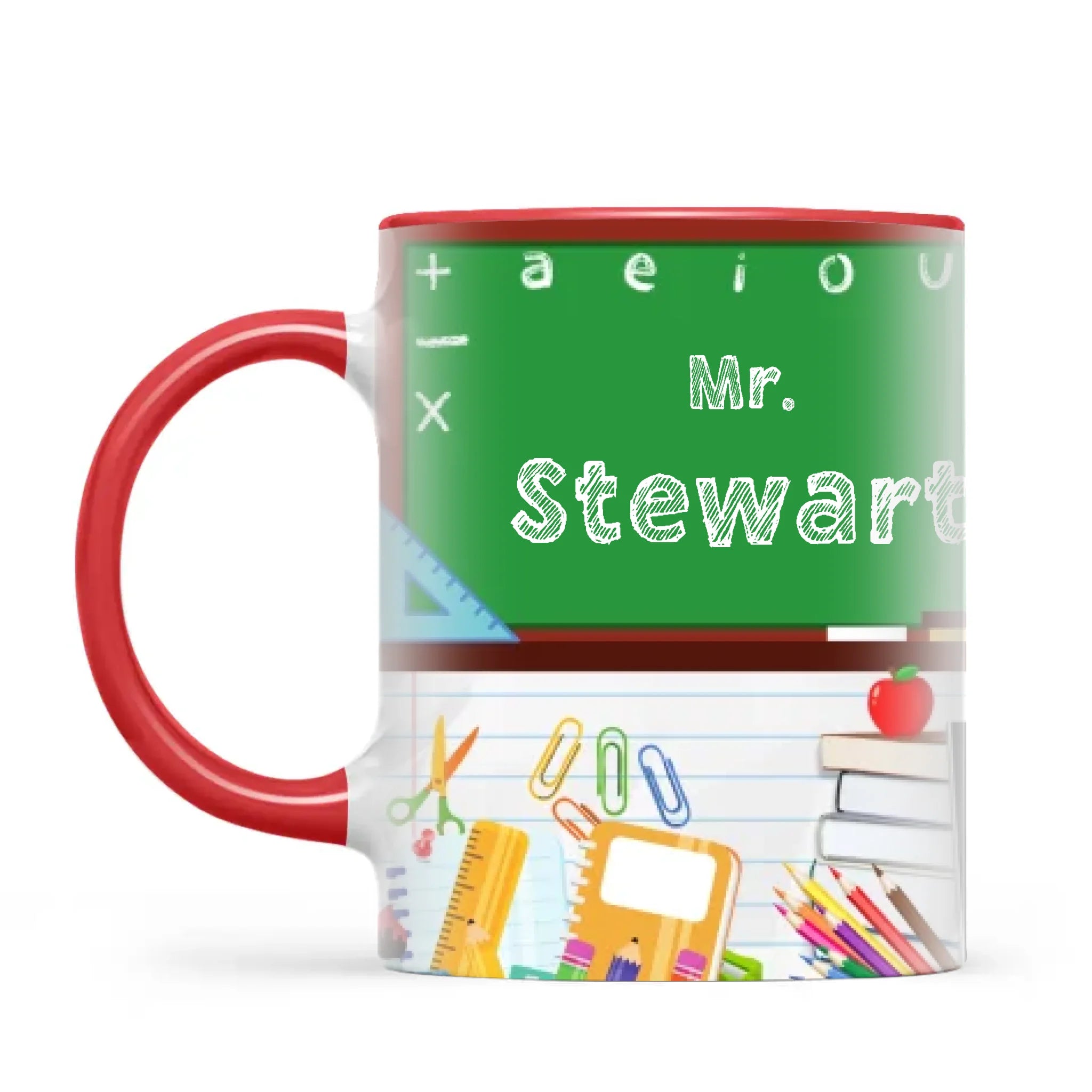 Personalised Green Chalkboard Teacher Mug, view 4