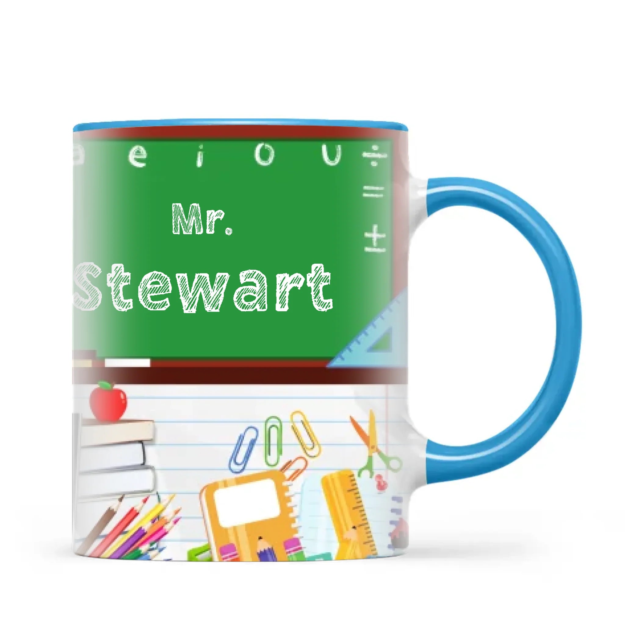 Personalised Green Chalkboard Teacher Mug, view 8