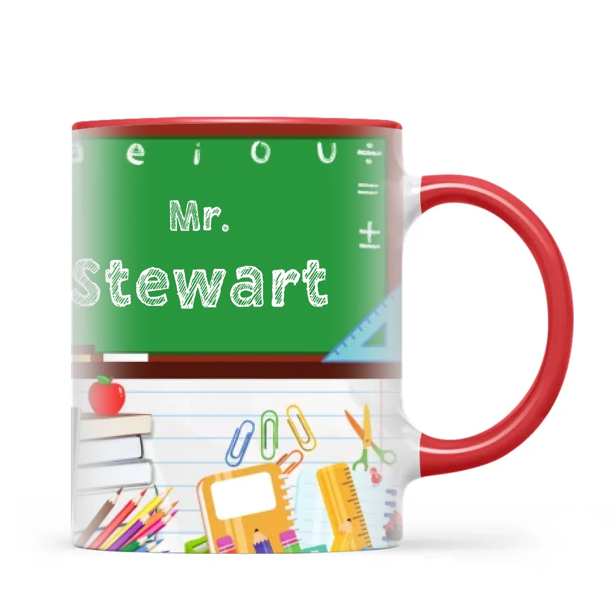 Personalised Green Chalkboard Teacher Mug, view 5