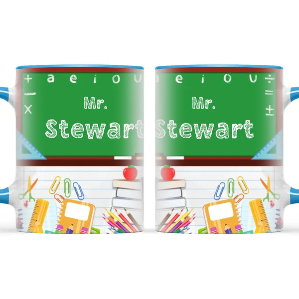 Personalised Green Chalkboard Teacher Mug, view 9