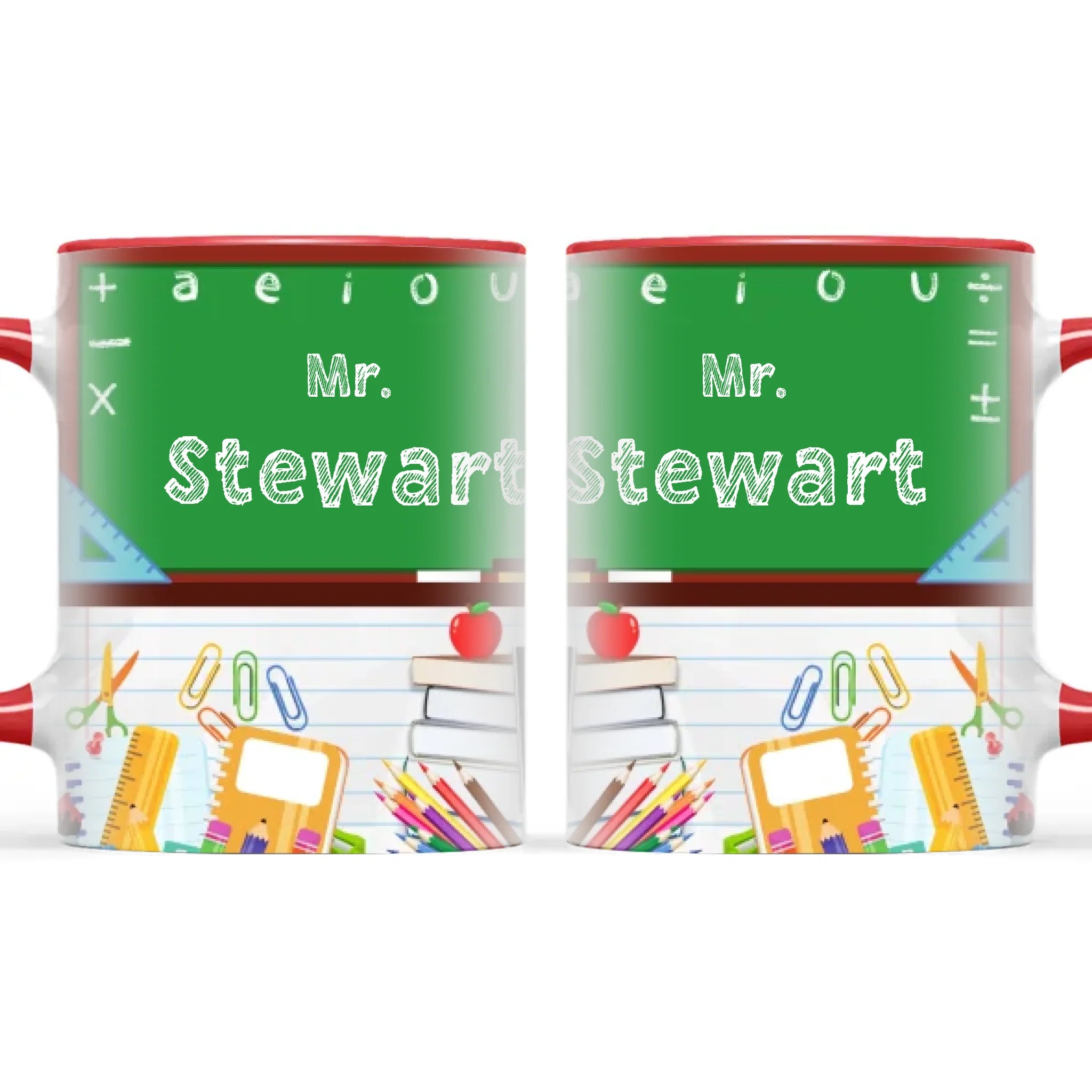 Personalised Green Chalkboard Teacher Mug, view 6