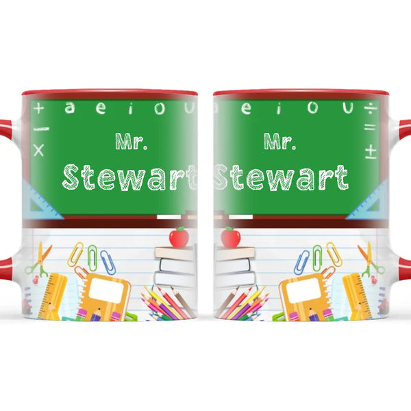 Personalised Green Chalkboard Teacher Mug, view 6