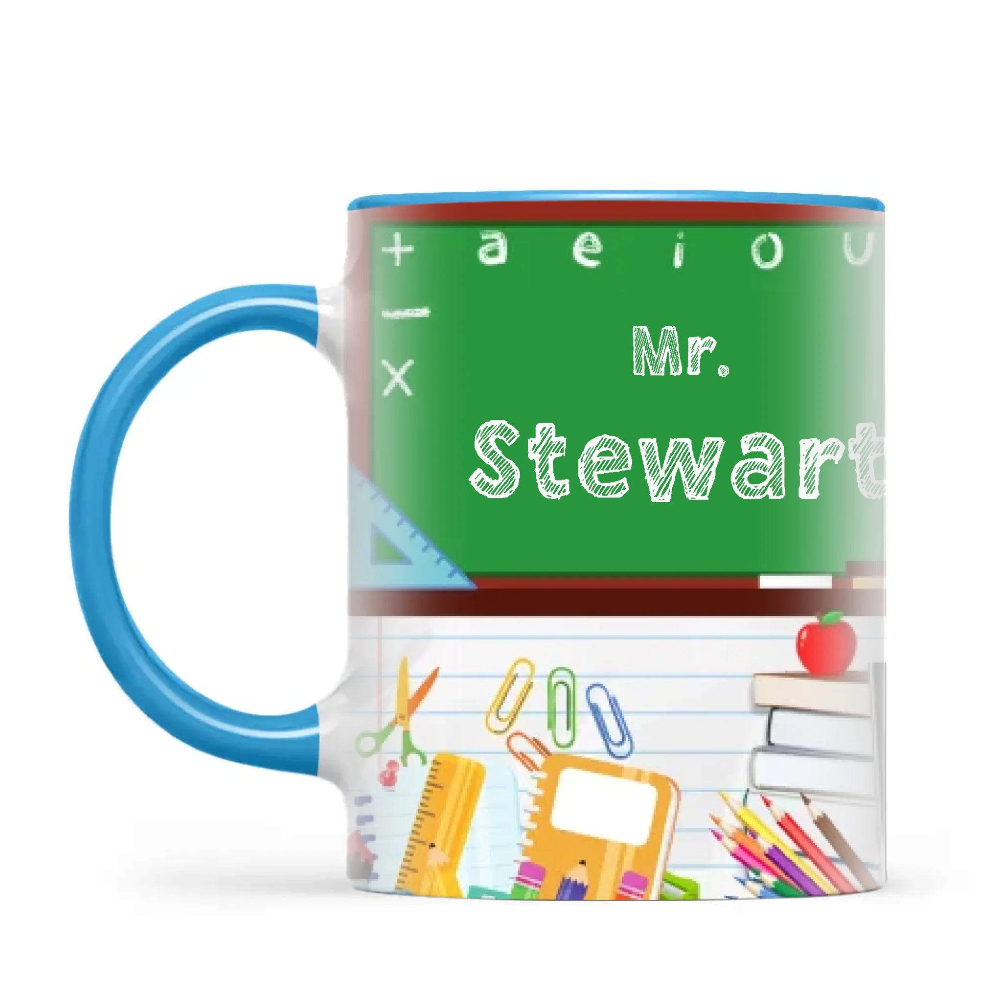 Personalised Green Chalkboard Teacher Mug, view 7